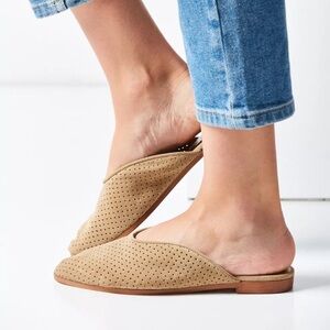 Urban Outfitters Kat Perforated Suede Leather Slides